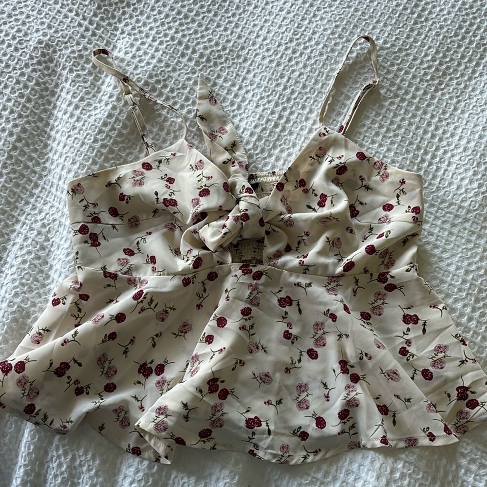 Floral tie top